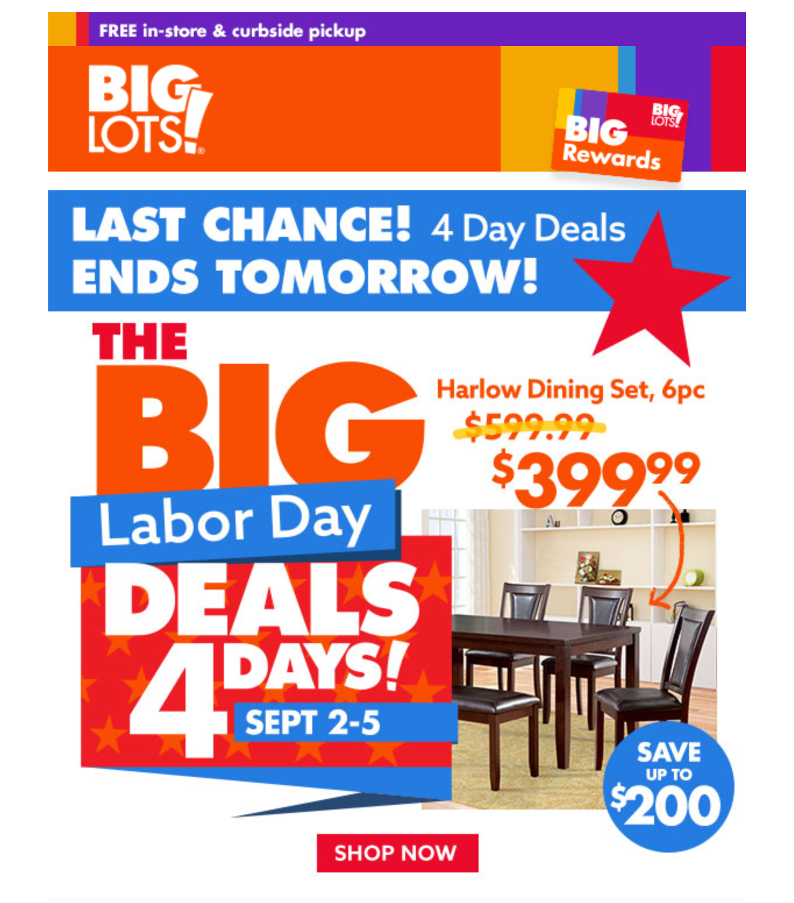 Big lots harlow online dining set