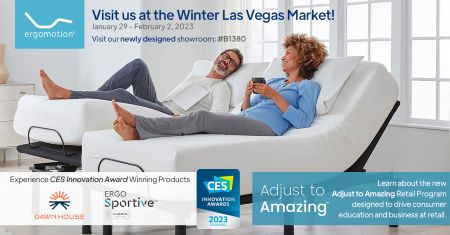 Ergomotion to showcase award-winning sleep systems at Las Vegas Market