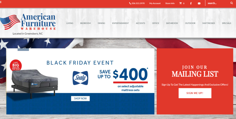 American furniture warehouse on sale black friday