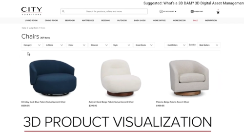 City Furniture partners with 3D Cloud for product visualization
