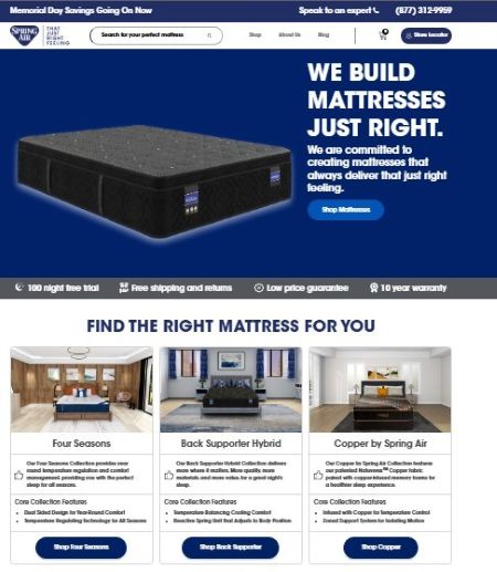 New Spring Air website seeks to drive retailer traffic, grow revenues for licensees